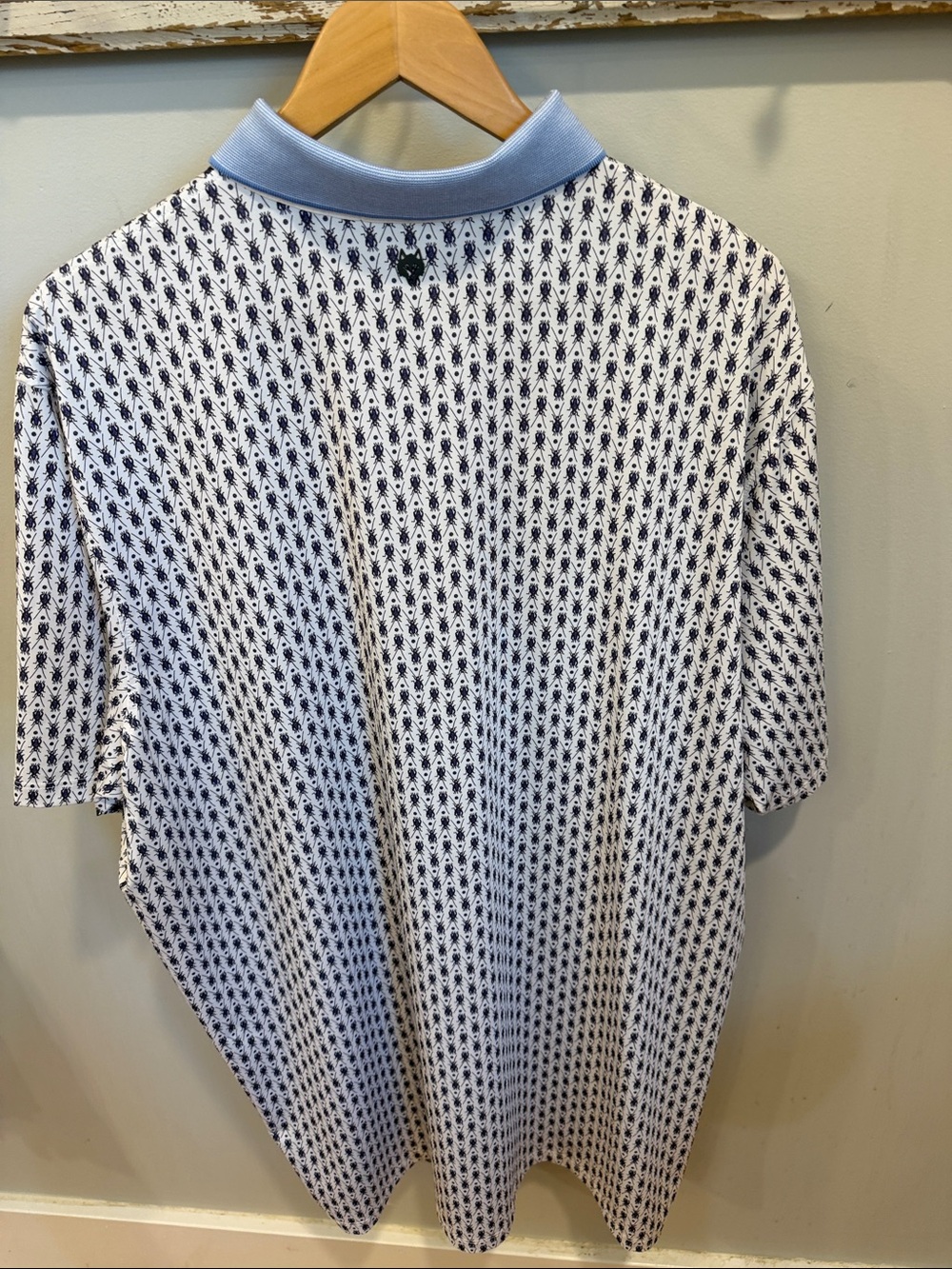 Greyson Blue & White Micro-Pattern‎ Polo - Picture 3 of 7